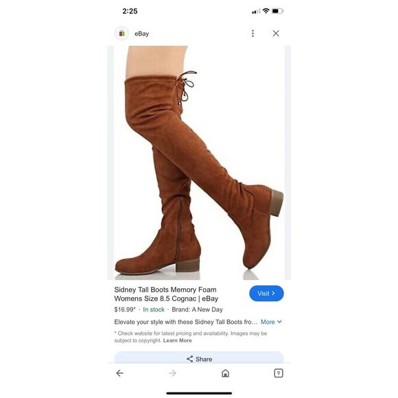 A New Day Sidney Thigh High Tall Boots Womens 6.5 Cognac Nwt - Picture 1 of 8